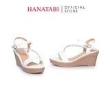 Giày Sandal Nữ Đế Xuồng PU Siêu Nhẹ Cao 7cm Hanatabi Quai Ngang Hậu C (35-39) Mã HNSD7F1190