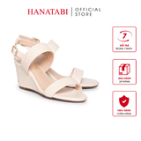 Giày Sandal Nữ Đế Xuồng Chống Trượt Cao 7cm Hanatabi Quai Ngang Hậu Khóa Sau (35-39) Mã HNSDX7F1198