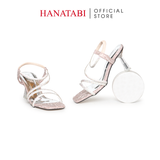 Giày Sandal Nữ Cao Gót 7cm Hanatabi Quai Chéo Đính Đá Hậu Thun Bigsize (35-41) Mã HNSDT7F1243