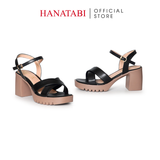 Giày Sandal Nữ Đế PU Siêu Nhẹ Cao 7cm Hanatabi Quai Chéo Hậu C (35-39) Mã HNSDG7F1254