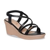Giày Sandal Nữ Đế Xuồng PU Siêu Nhẹ Cao 7cm Hanatabi Quai Chéo Hậu Thun (35-39) Mã HNSDX7F1240