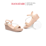 Giày Sandal Nữ Đế PU Siêu Nhẹ Cao 5cm Hanatabi Quai Ngang Hậu C (35-40) Mã HNSD5F1171