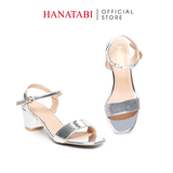 Giày Sandal Nữ Cao Gót 5cm Hanatabi Quai Ngang Mũi Vuông Hậu C Đế TA Bigsize (35-41) Mã HNSDG5F1087