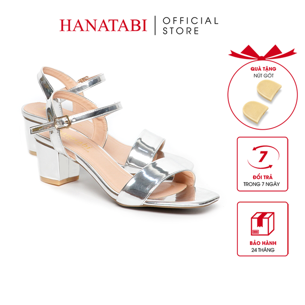 Giày Sandal Nữ Cao Gót 5cm Hanatabi Quai Ngang Mũi Vuông Hậu C Đế TA Bigsize (35-41) Mã HNSDG5F1087