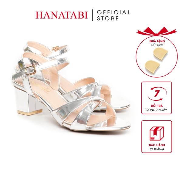 Giày Sandal Nữ Cao Gót 3cm_5cm_7cm Hanatabi Quai Chéo HậuC Đế TA Bigsize (35-41) Mã HNSDG5F1008