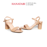 giày sandal nữ cao gót 7cm Hanatabi quai ngang mũi vuông hậu c đế TA bigsize (35-41) mã HNSDG7F876