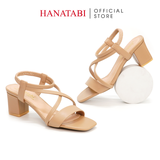 Giày Sandal Nữ Cao Gót 3cm_5cm_7cm Hanatabi Quai Chéo Mũi Vuông Hậu C Đế TA Bigsize (35-41) Mã HNSDT5F855