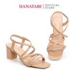 Giày Sandal Nữ Cao Gót 3cm_5cm_7cm Hanatabi Quai Chéo Mũi Vuông Hậu Thun ĐếTA Bigsize (35-41) Mã HNSDT5F857