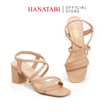 Giày Sandal Nữ Cao Gót 3cm_5cm_7cm Hanatabi Quai Chéo Mũi Vuông Hậu Thun Đế TA Bigsize (35-41) Mã HNSDT5F776