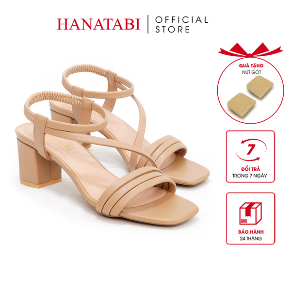 Giày Sandal Nữ Cao Gót 3cm_5cm_7cm Hanatabi Quai Ngang Mũi Vuông Hậu Thun Đế TA Bigsize(35-41) Mã HNSDT5F777