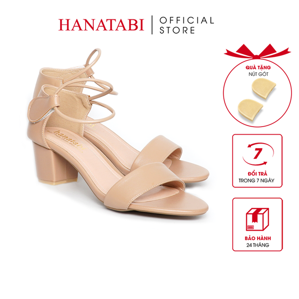 giày sandal nữ gót cao 3cm Hanatabi quai ngang hậu chụp đế TA bigsize (35-41) mã HNSDX3F592