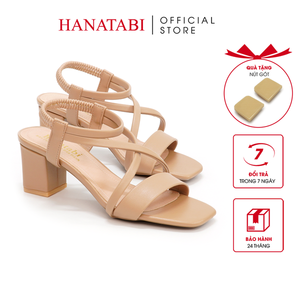 Giày Sandal Nữ Cao Gót 3cm_5cm_7cm Hanatabi Quai Chéo Mũi Vuông Hậu C Đế TA Bigsize (35-41) Mã HNSDT5F855
