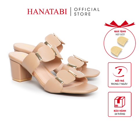 Dép Nữ Cao Gót 3cm_5cm_7cm Hanatabi Quai Nhị Mũi Vuông Đế TA Cao Cấp Bigsize (35-41) Mã HNDE5F1001