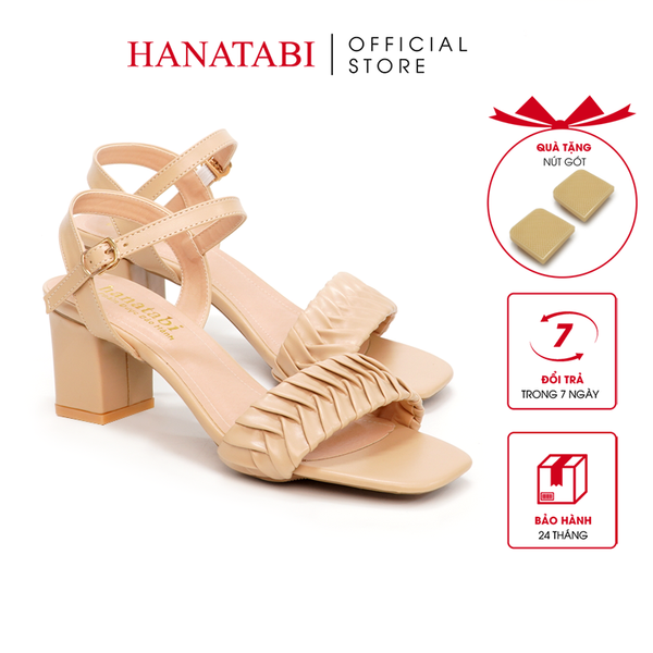 Giày Sandal Nữ Cao Gót 3cm_5cm_7cm Hanatabi Quai Bèo Mũi Vuông Hậu C Đế TA Bigsize (35-41) Mã HNSDG5F920