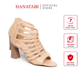 Giày Sandal Nữ Cao Gót 7cm Hanatabi Quai Xương Cá Khóa Kéo Đế TA Bigsize (35-41) Mã HNSDK7F1100