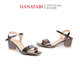 Giày Sandal Nữ Cao Gót 5cm Hanatabi Quai Ngang Mũi Vuông Hậu C Đế TA Bigsize (35-41) Mã HNSDG5F1087