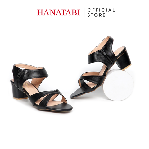 Giày Sandal Nữ Cao Gót 5cm_7cm Hanatabi Quai Chéo Khóa Kéo Đế TA Cao Cấp Bigsize (35-41) Mã HNSDG5F1067