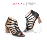 Giày Sandal Nữ Cao Gót 7cm Hanatabi Quai Xương Cá Khóa Kéo Đế TA Bigsize (35-41) Mã HNSDK7F1100