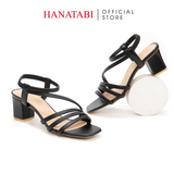 Giày Sandal Nữ Cao Gót 3cm_5cm_7cm Hanatabi Quai Ngang Mũi Vuông Hậu Thun Đế TA  Bigsize (35-41) Mã HNSDT5F854