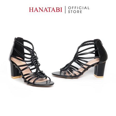 Giày Sandal Nữ Cao Gót 5cm_7cm Hanatabi Quai Đan Khóa Kéo Đế TA Cao Cấp Bigsize (35-41) Mã HNSDG7F1142