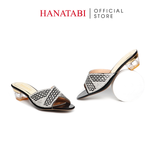 dép nữ cao gót mica 3cm Hanatabi quai ngang đính đá đế TA cao cấp bigsize (35-41) mã HNDE3F1094
