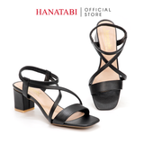 Giày Sandal Nữ Cao Gót 3cm_5cm_7cm Hanatabi Quai Chéo Mũi Vuông Hậu C Đế TA Bigsize (35-41) Mã HNSDT5F855