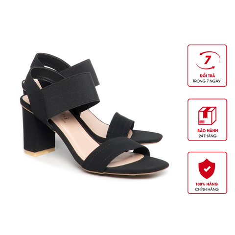 Giày Sandal Nữ Gót Cao 7cm Hanatabi Quai Ngang Mũi Vuông Hậu Thun Đế TA Bigsize(35-41) Mã HNSD7F1153