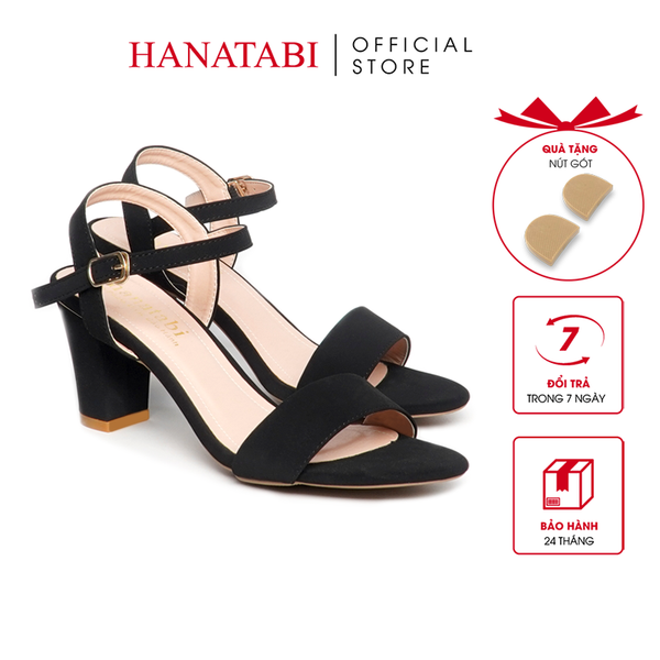 Giày Sandal Nữ Cao Gót 7cm Hanatabi Quai Ngang Hậu C Đế TA Cao Cấp Bigisze (35-41) Mã HNSDG7F616