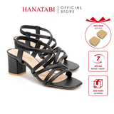Giày Sandal Nữ Cao Gót 3cm_5cm_7cm Hanatabi Quai Chéo Mũi Vuông Hậu Thun ĐếTA Bigsize (35-41) Mã HNSDT5F857