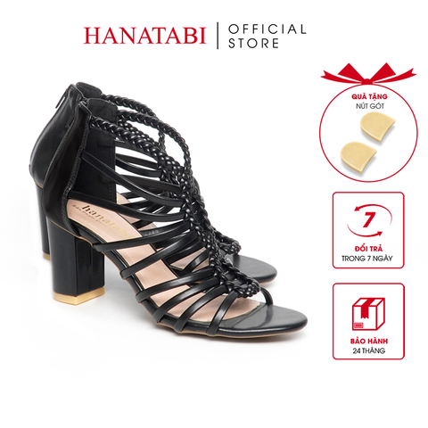 Giày Sandal Nữ Cao Gót 5cm_7cm Hanatabi Quai Đan Khóa Kéo Đế TA Cao Cấp Bigsize (35-41) Mã HNSDG7F1142