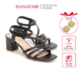 Giày Sandal Nữ Cao Gót 3cm_5cm_7cm Hanatabi Quai Ngang Mũi Vuông Hậu Thun Đế TA  Bigsize (35-41) Mã HNSDT5F854