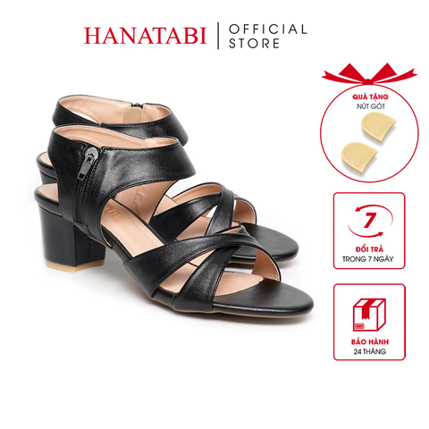 Giày Sandal Nữ Cao Gót 5cm_7cm Hanatabi Quai Chéo Khóa Kéo Đế TA Cao Cấp Bigsize (35-41) Mã HNSDG5F1067