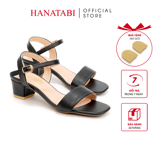 Giày Sandal Nữ Cao Gót 3cm_5cm Hanatabi Quai Ngang Mũi Vuông HậuC Đế TA Bigsize(35-41) Mã HNSDG3F875