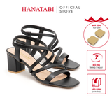 Giày Sandal Nữ Cao Gót 3cm_5cm_7cm Hanatabi Quai Chéo Mũi Vuông Hậu Thun Đế TA Bigsize (35-41) Mã HNSDT5F776