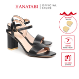 giày sandal nữ cao gót 7cm Hanatabi quai ngang mũi vuông hậu c đế TA bigsize (35-41) mã HNSDG7F876
