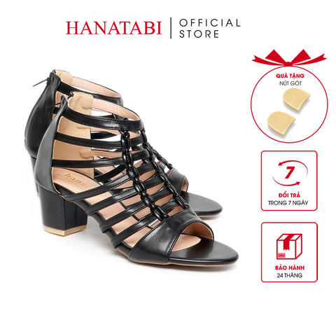 Giày Sandal Nữ Cao Gót 5cm_7cm Hanatabi Quai Xương Cá Khóa Kéo Đế TA Bigsize (35-41) Mã HNSDK5F1086