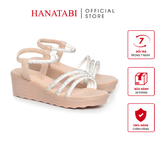 Giày Sandal Nữ Đế PU Siêu Nhẹ Cao 5cm Hanatabi Quai Ngang Hậu Thun (35-40) Mã HNSD5F1173