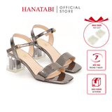 Giày Sandal Nữ Cao Gót Mika 5cm Hanatabi Quai Ngang Mũi Vuông Đế TA Bigsize (35-41) Mã HNSDG869