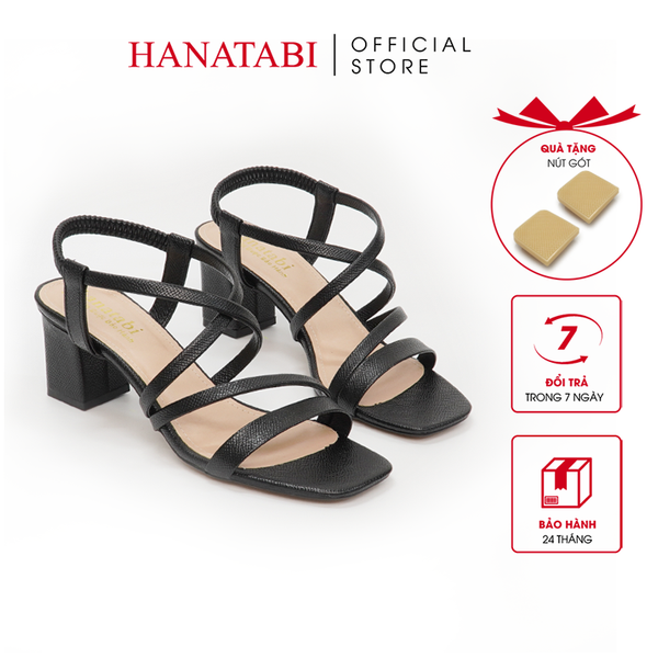 Giày Sandal Nữ Cao Gót 3cm_5cm_7cm Hanatabi Quai Chéo Mũi Vuông Hậu C ĐếTA Bigsize (35-41) Mã HNSDT5F856