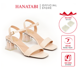 Giày Sandal Nữ Cao Gót Mika 5cm Hanatabi Quai Ngang Mũi Vuông Đế TA Bigsize (35-41) Mã HNSDG869