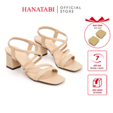 Giày Sandal Nữ Cao Gót 3cm_5cm_7cm Hanatabi Quai Chéo Mũi Vuông Hậu C ĐếTA Bigsize (35-41) Mã HNSDT5F856