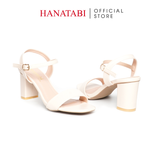 giày sandal nữ cao gót 7cm Hanatabi quai ngang mũi vuông hậu c đế TA bigsize (35-41) mã HNSDG7F876