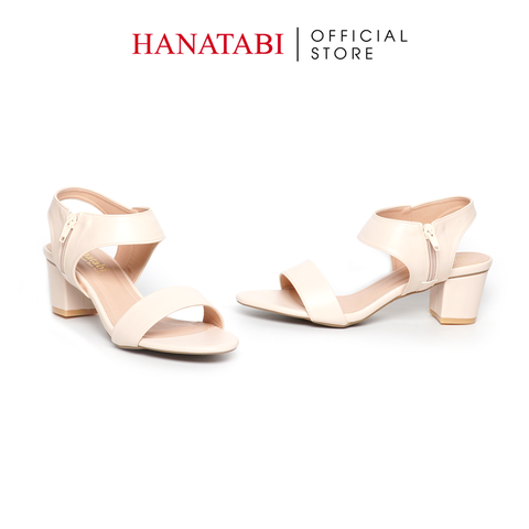 Giày Sandal Nữ Cao Gót 5cm_7cm Hanatabi Quai Ngang Khóa Kéo Đế TA Cao Cấp Bigsize (35-41) Mã HNSDG5F1066