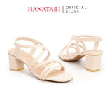 Giày Sandal Nữ Cao Gót 3cm_5cm_7cm Hanatabi Quai Chéo Mũi Vuông Hậu Thun ĐếTA Bigsize (35-41) Mã HNSDT5F857