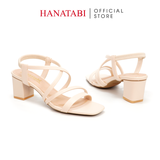 Giày Sandal Nữ Cao Gót 3cm_5cm_7cm Hanatabi Quai Chéo Mũi Vuông Hậu Thun Đế TA Bigsize (35-41) Mã HNSDT5F776