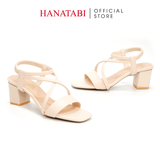 Giày Sandal Nữ Cao Gót 3cm_5cm_7cm Hanatabi Quai Chéo Mũi Vuông Hậu C Đế TA Bigsize (35-41) Mã HNSDT5F855