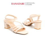 Giày Sandal Nữ Cao Gót 3cm_5cm_7cm Hanatabi Quai Ngang Mũi Vuông Hậu Thun Đế TA  Bigsize (35-41) Mã HNSDT5F854