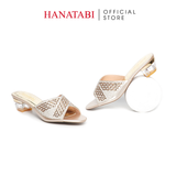 dép nữ cao gót mica 3cm Hanatabi quai ngang đính đá đế TA cao cấp bigsize (35-41) mã HNDE3F1094