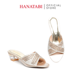 dép nữ cao gót mica 3cm Hanatabi quai ngang đính đá đế TA cao cấp bigsize (35-41) mã HNDE3F1094
