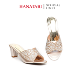 dép nữ cao gót 5cm Hanatabi quai ngang đính đá đế TA cao cấp bigsize (35-41) mã HNDE5F1098